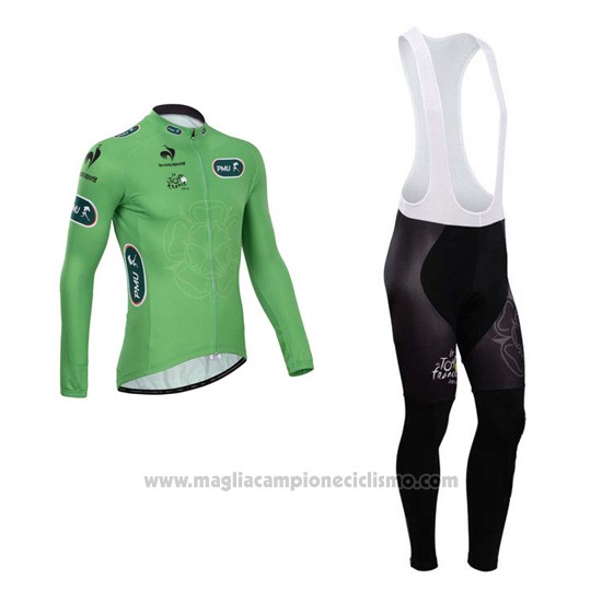 2014 Abbigliamento Ciclismo Tour de France Vede Militare Manica Lunga e Salopette